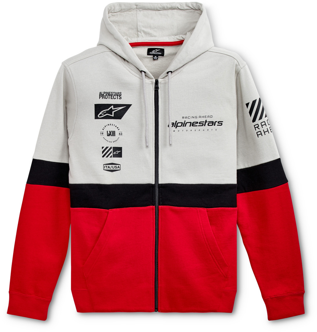 Alpinestars POSITION ZIP худи, серебристый/черный/красный, р-р M_dark-stock.ru