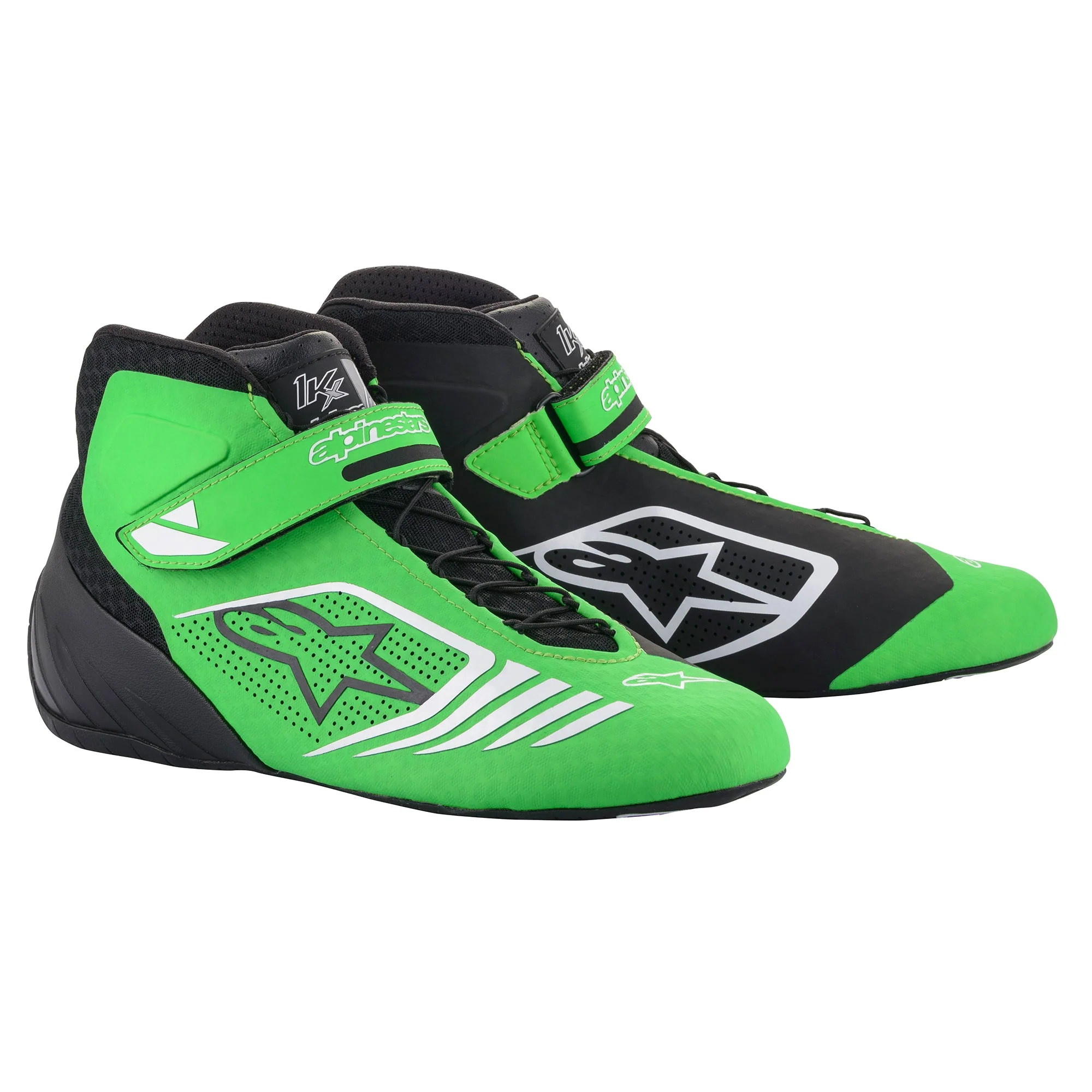 Alpinestars TECH-1 KX ботинки для картинга, черный/зеленый неоновый/белый, р-р 43(EUR)/10(US)/9(UK). DARK-STOCK.RU