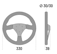 Sparco R323 руль (диам. 330 мм./выл. 39 мм./обод 30 мм./замша)_dark-stock.ru