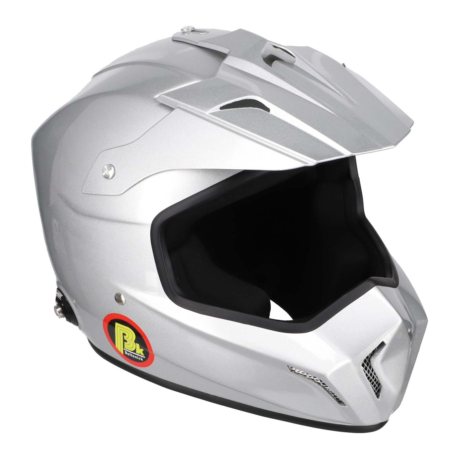 BELTENICK CROSS шлем для автоспорта (под кроссовые очки) (HANS), серебристый, р-р XL - DARK-STOCK.RU