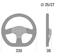 Sparco R353 руль (диам. 330 мм./выл. 36 мм./обод 35Х27 мм./замша)_dark-stock.ru